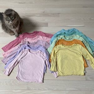10 different color Organic Honest Company Long Sleeve Shirts 3T